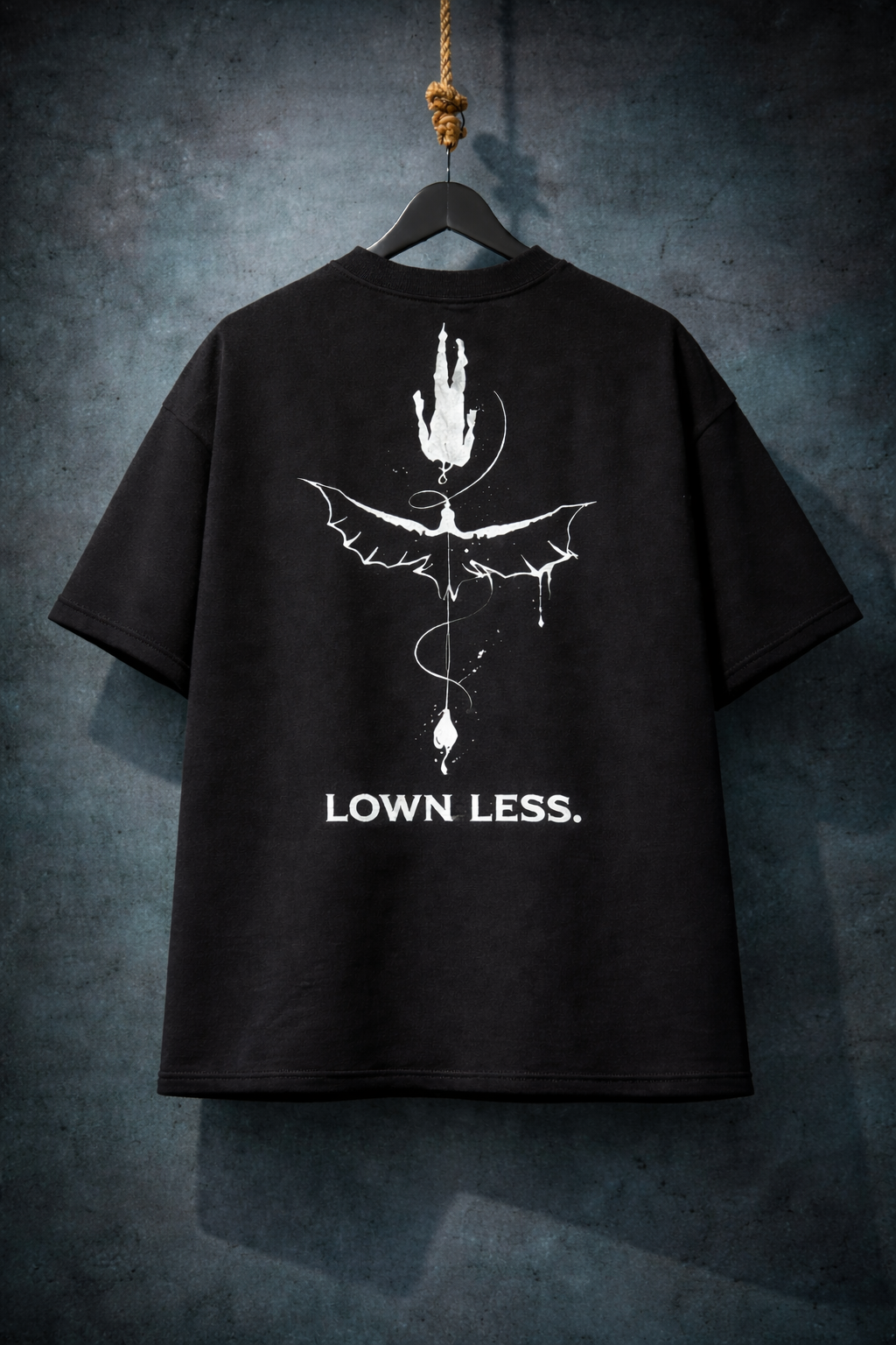LOWN-LESS Fallen Wing Oversized Tee – 240 GSM French Terry