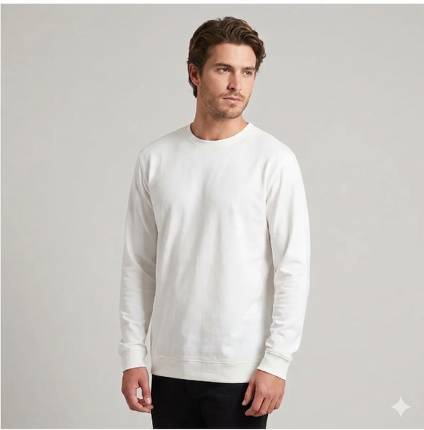 LOWN Cotton Premium White Sweatshirt