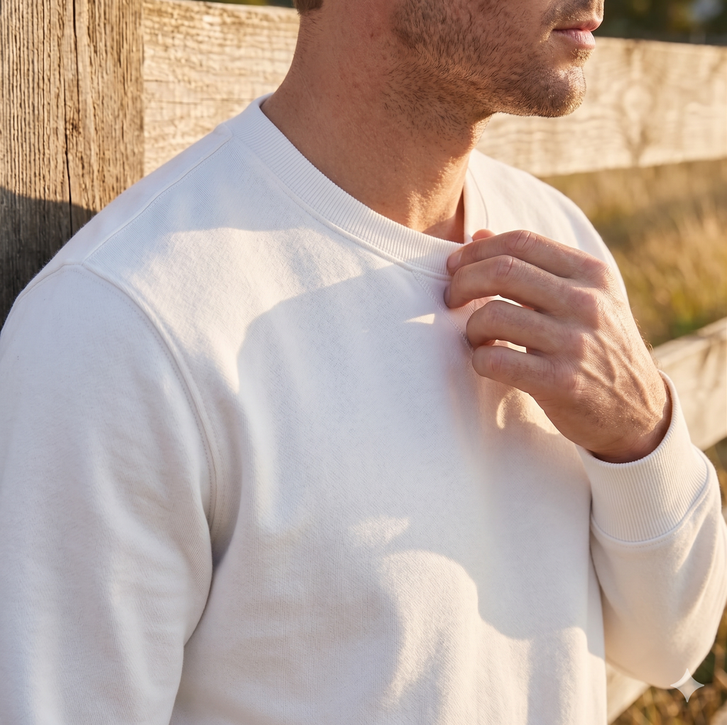 LOWN Cotton Premium White Sweatshirt