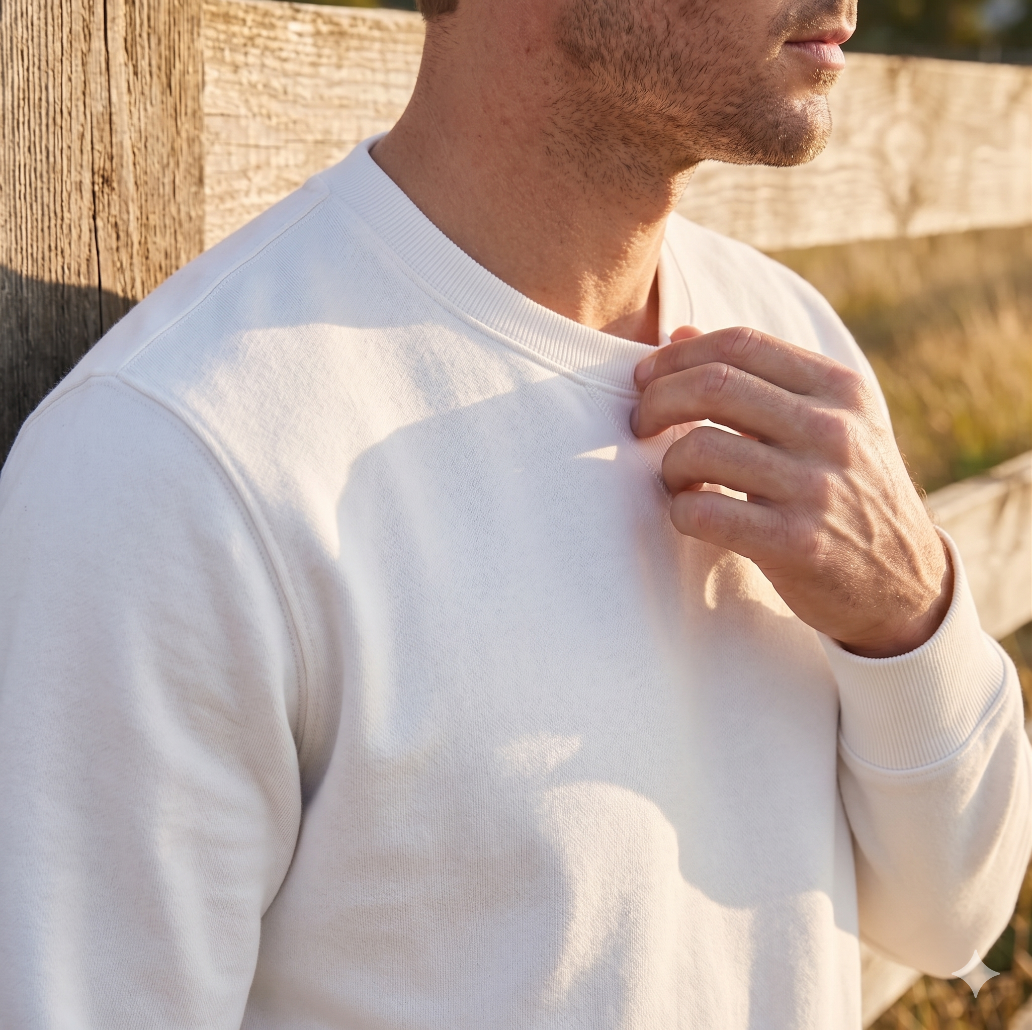 LOWN Cotton Premium White Sweatshirt