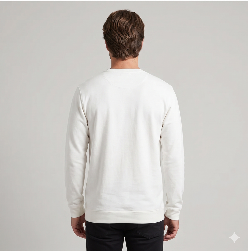 LOWN Cotton Premium White Sweatshirt